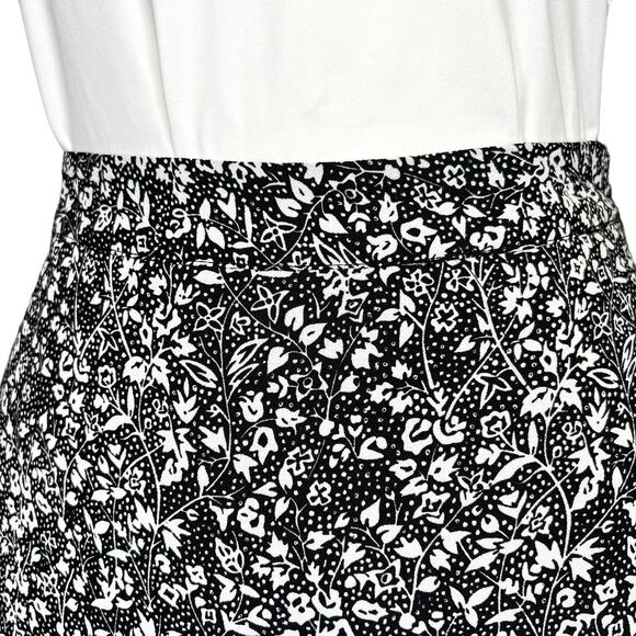 1. State Ditsy Floral Print Maxi Skirt Asymmetric Ruffle High-Low Black White 12 - Picture 8 of 13